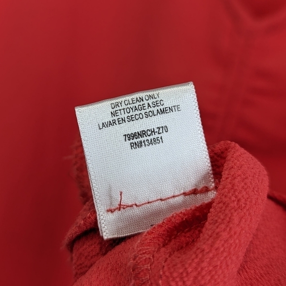 Wayf Shirt Womens Large Pink Salmon Coral Peplum Flutter Tie V Neck Crepe Blouse - Picture 10 of 11